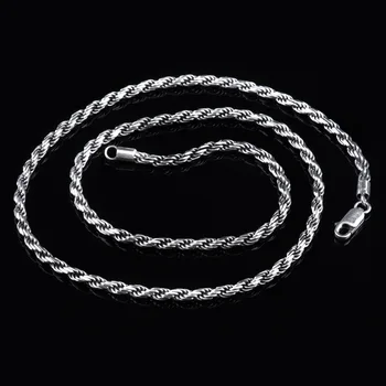 Sterling Silver Italian Imported Fashion Men's Thai Silver Hemp Necklace Personalized Retro Clavicular Women Silver
Sterling Silver Italian Imported Fashion Men's Thai Silver Hemp Necklace Personalized Retro Clavicular Women Silver