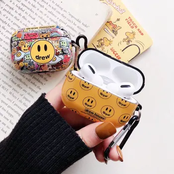 Earphone Case For Airpods Pro Case Drew House Smiley Bluetooth Headphone for Airpods 1/2/3 Headset Protective Cover With Hook
Earphone Case For Airpods Pro Case Drew House Smiley Bluetooth Headphone for Airpods 1/2/3 Headset Protective Cover With Hook