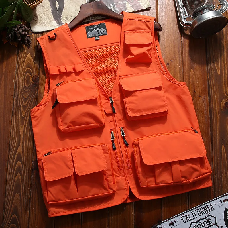 Men Multi-pockets Fishing Advertisement Labor Safety Waistcoat Supermarket Work Clothes Printed Words Volunteer Photography Vest
Men Multi-pockets Fishing Advertisement Labor Safety Waistcoat Supermarket Work Clothes Printed Words Volunteer Photography Vest