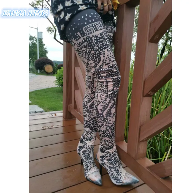 2019 Prints Rhinestone Studded Stretch Over Knee Boots Women PVC Pointed Toe Stiletto High Heels Sexy Slip-On Style Ladies Shoes
2019 Prints Rhinestone Studded Stretch Over Knee Boots Women PVC Pointed Toe Stiletto High Heels Sexy Slip-On Style Ladies Shoes
