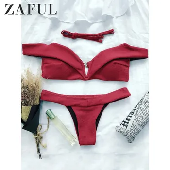 ZAFUL V Plunge Off The Shoulder Bikini Swimwear Padded Arc Bikini Bathing Suit Low Waisted Swim Suit Thong Bikini Set Summer
ZAFUL V Plunge Off The Shoulder Bikini Swimwear Padded Arc Bikini Bathing Suit Low Waisted Swim Suit Thong Bikini Set Summer