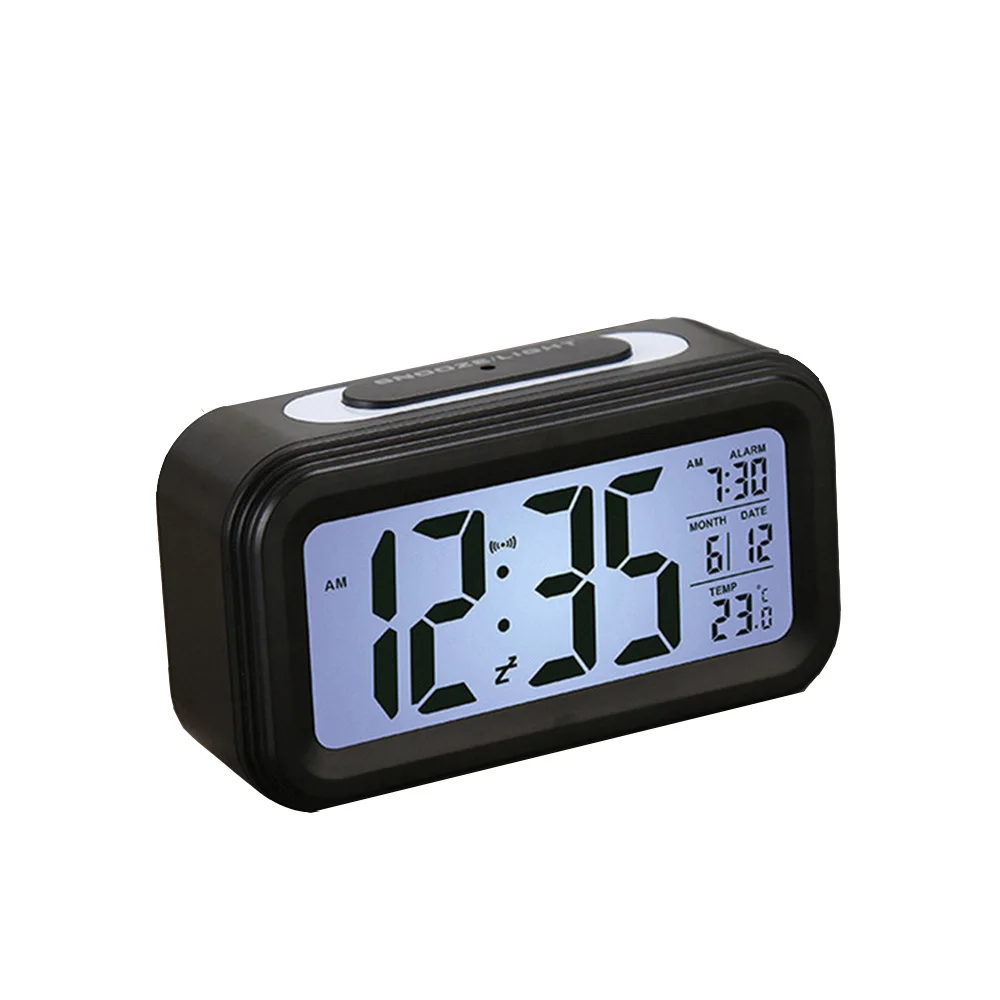 Цифровой будильник с ЖК-дисплеем 1 шт. электронные часы умная Бесшумная подсветка