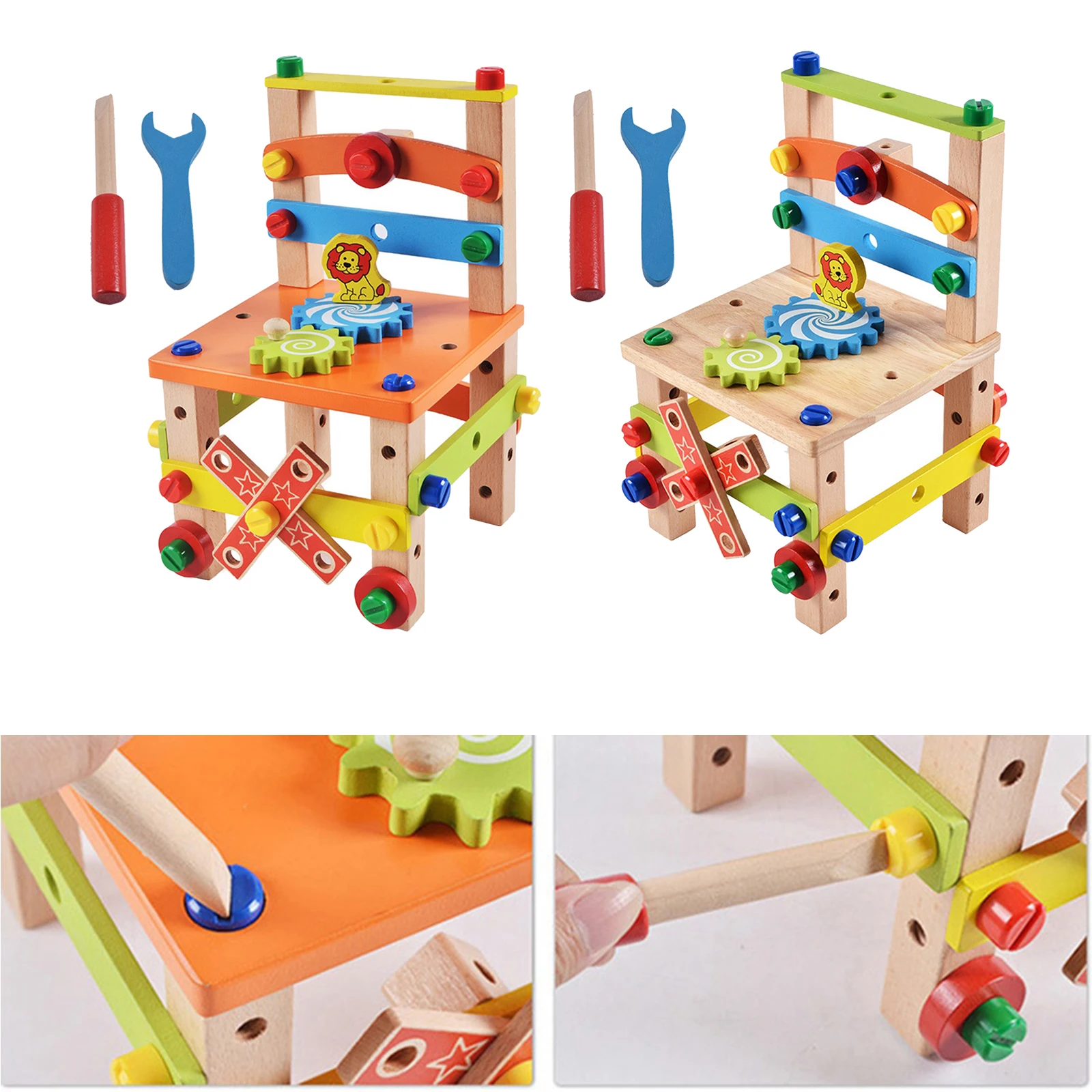 Build Your Chair Montessori Toys, Chair Disassembly Toy Set Puzzle Blocks for Kids Build Your Chair Montessori Toys, Chair Disassembly Toy Set Puzzle Blocks for Kids