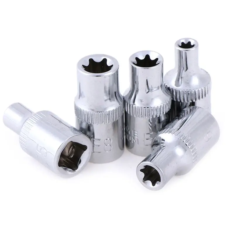 5PC 1/4 Inch Torx Star Bit Female Socket Set E4,E5, E6,E7, E8 Star Socket Set B95B
5PC 1/4 Inch Torx Star Bit Female Socket Set E4,E5, E6,E7, E8 Star Socket Set B95B