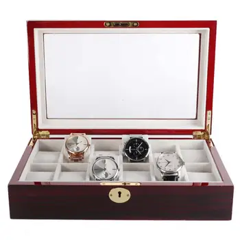 Wooden 10/12 Grids Watch Display Storage Box Sunglass Case Durable Packaging Holder Jewelry Collection Storage Organizer
Wooden 10/12 Grids Watch Display Storage Box Sunglass Case Durable Packaging Holder Jewelry Collection Storage Organizer