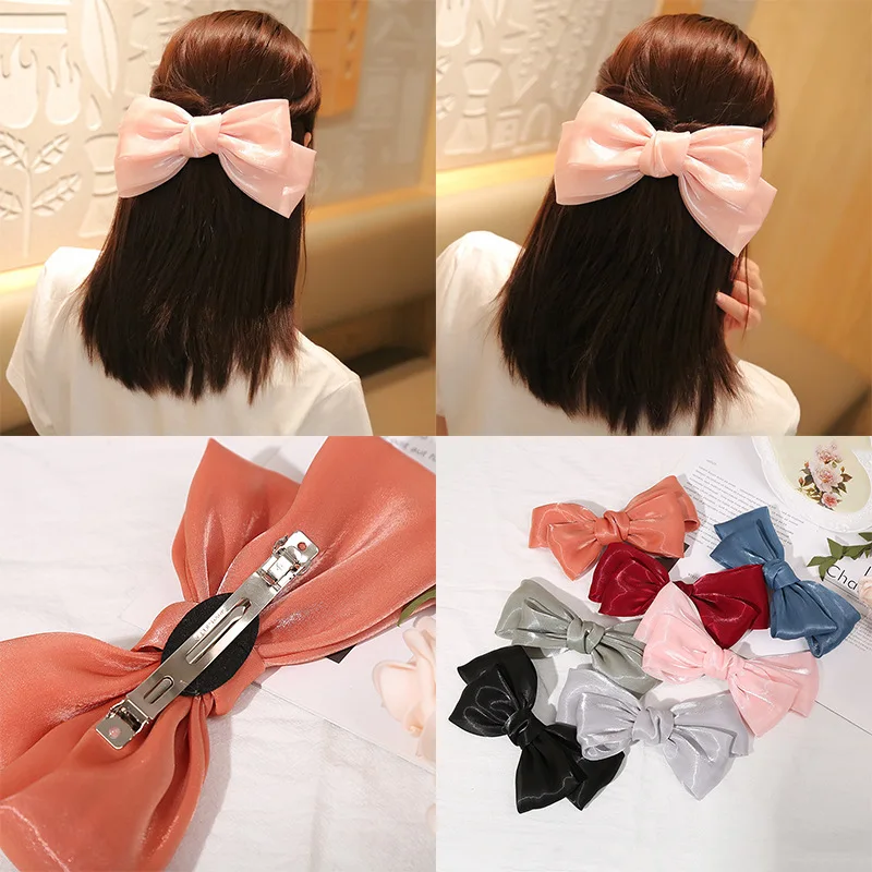

2020 web celebrity contracted and fashionable joker double bow head clip hairpin han edition hair accessories wholesale