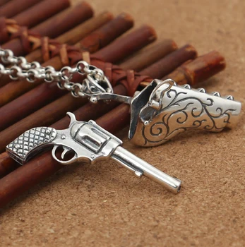 925 sterling Silver REVOLVER GUN style men's women pendant charm jewelry A4312
925 sterling Silver REVOLVER GUN style men's women pendant charm jewelry A4312