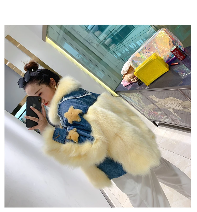 denim jacket with fur real fox fur star (34)