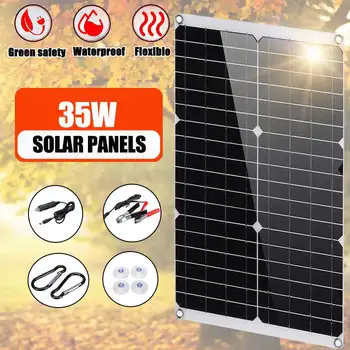 35W 12V Solar Panel Flexible Light weight Dual USB Mono crystalline cells solar battery charger 45x28cm For Outdoor RV Car Boat
35W 12V Solar Panel Flexible Light weight Dual USB Mono crystalline cells solar battery charger 45x28cm For Outdoor RV Car Boat