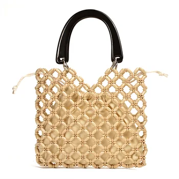 Long bead wood hand-woven bag handmade beaded wooden beads woven Shoulder Bags women original tote
Long bead wood hand-woven bag handmade beaded wooden beads woven Shoulder Bags women original tote
