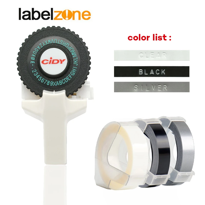 Cidy manual label maker for mini manual typewriter for 9mm 3D embossed plastic label tape (with two tapes included)
Cidy manual label maker for mini manual typewriter for 9mm 3D embossed plastic label tape (with two tapes included)