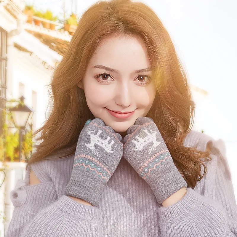 Knitted Touch Screen Moose Gloves Ladies Warm Wool Plus Velvet Thickening Outdoor Riding Korean Cute Cartoon Guantes Ciclismo
Knitted Touch Screen Moose Gloves Ladies Warm Wool Plus Velvet Thickening Outdoor Riding Korean Cute Cartoon Guantes Ciclismo