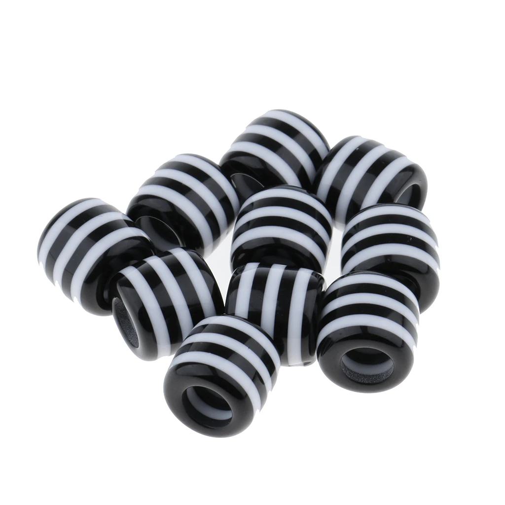 10Pcs/Pack Dread Lock Braiding Striped Beads Hair Accesories Tube 10Pcs/Pack Dread Lock Braiding Striped Beads Hair Accesories Tube
