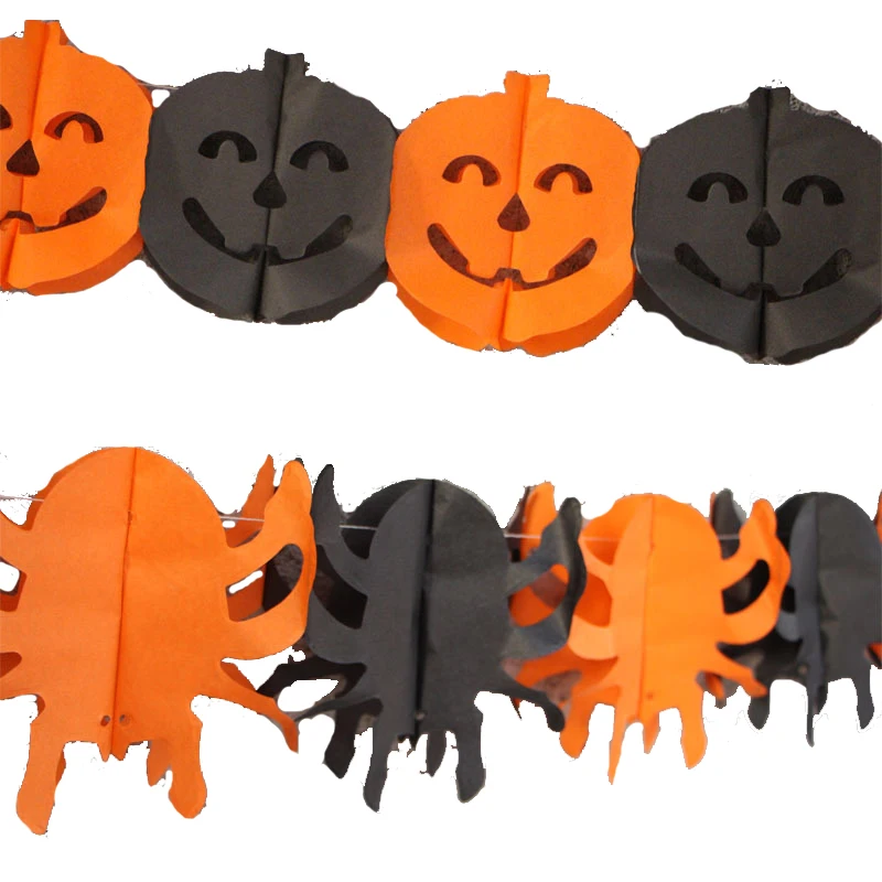 1PC 3M Paper Halloween Garland Banner Pumpkin Bat Spider Hanging Flags with Ropes Hallows' Evening Bunting Party Decorations
1PC 3M Paper Halloween Garland Banner Pumpkin Bat Spider Hanging Flags with Ropes Hallows' Evening Bunting Party Decorations