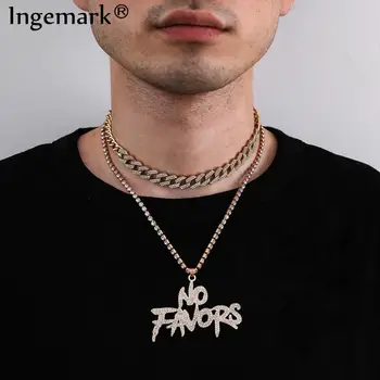 Hip Hop Cuban Crystal Chain Necklace Punk Miami Curb Iced Out Paved Rhinestones No Favor Letter Pendant Bling Rapper Men Jewelry
Hip Hop Cuban Crystal Chain Necklace Punk Miami Curb Iced Out Paved Rhinestones No Favor Letter Pendant Bling Rapper Men Jewelry