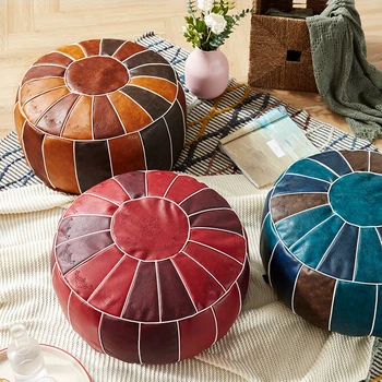 Moroccan PU Leather Pouf Embroider Craft Hassock Ottoman Footstool Round Large 55*55*30cm Artificial Leather Unstuffed Cushion
Moroccan PU Leather Pouf Embroider Craft Hassock Ottoman Footstool Round Large 55*55*30cm Artificial Leather Unstuffed Cushion