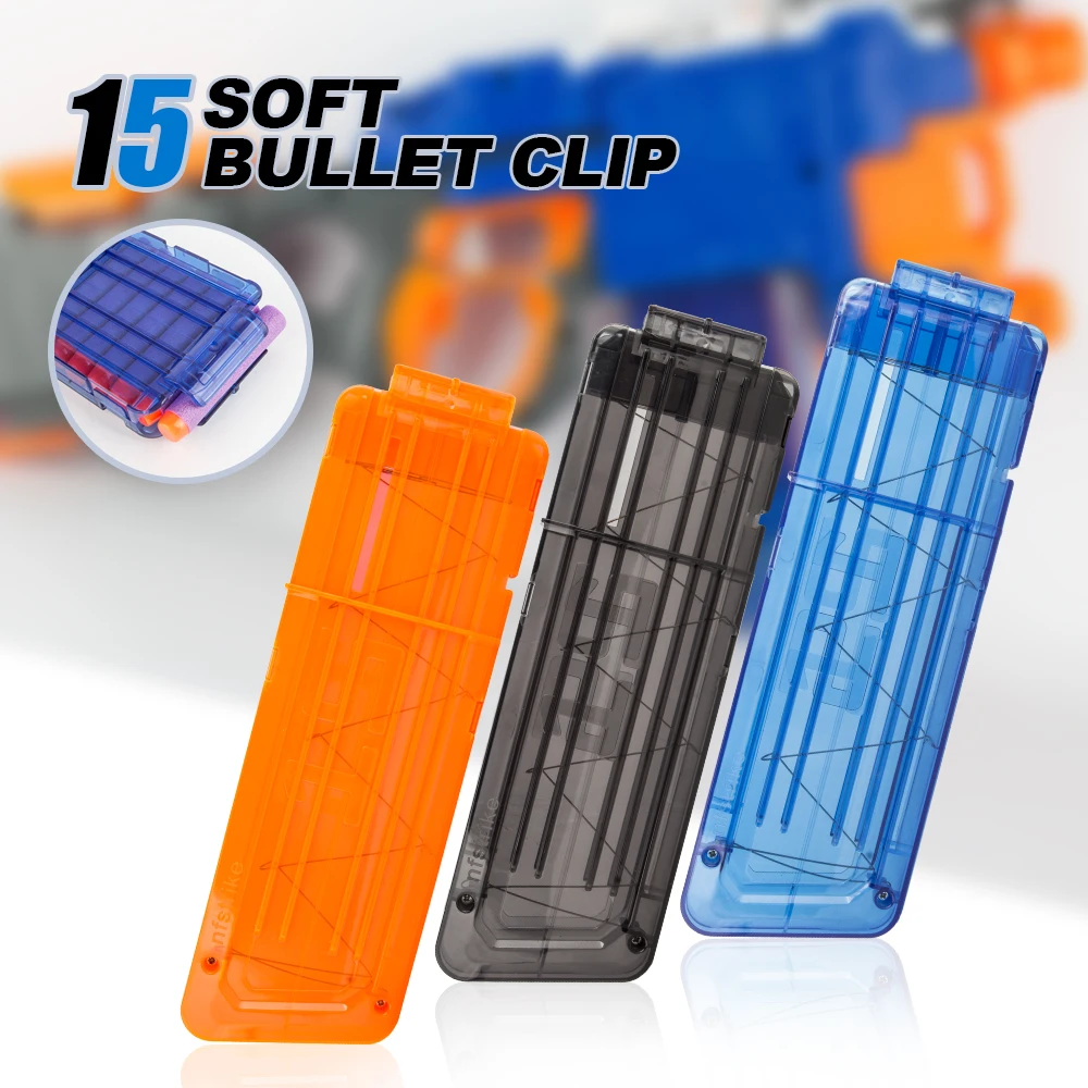 

15 three-colour Reload Clip For Nerf Magazine Round Darts Replacement Toy Gun Soft Bullet Clip For Nerf BlasterBlaster VS worker