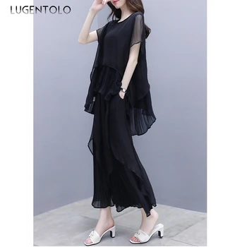 Lugentolo Women Two Piece Outfits Plus Size Chiffon Loose Ruffle Sleeve Round Neck Wide Leg Pants Korean Clothes
Lugentolo Women Two Piece Outfits Plus Size Chiffon Loose Ruffle Sleeve Round Neck Wide Leg Pants Korean Clothes