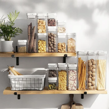 Kitchen Japanese-style Airtight Plastic Transparent Moisture-proof Refrigerator Storage Box Multigrain Square Storage Tank
Kitchen Japanese-style Airtight Plastic Transparent Moisture-proof Refrigerator Storage Box Multigrain Square Storage Tank