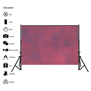 Retro Tie-dye Vinyl Photography Backdrop Wall Studio Photo Props Background Wine Red Color