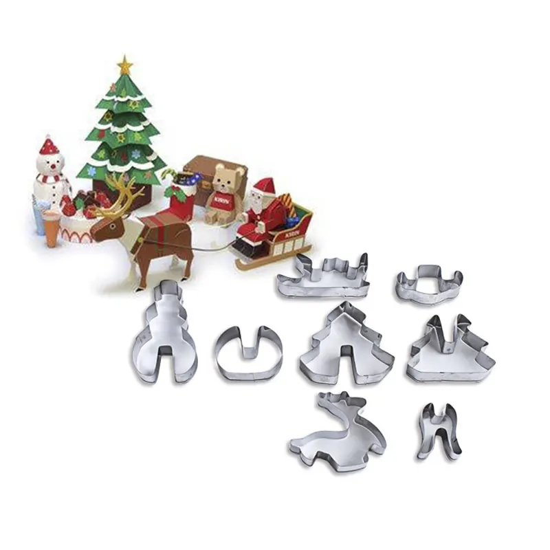 8Pcs/Set Stainless Steel 3D Cut Candy Biscuit Mold Christmas Baking Tools Cookie Printing Cake Mould @
8Pcs/Set Stainless Steel 3D Cut Candy Biscuit Mold Christmas Baking Tools Cookie Printing Cake Mould @