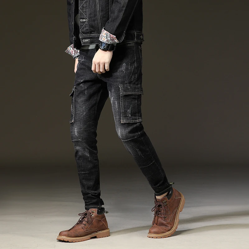 Autumn New Multi Pockets Mens Hip Hop Denim Pencil Pants Scratched Stretchy Jeans Male Full Length Casual Skinny Jeans Trousers
Autumn New Multi Pockets Mens Hip Hop Denim Pencil Pants Scratched Stretchy Jeans Male Full Length Casual Skinny Jeans Trousers