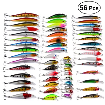 56pcs Lifelike Useful Mixed Fishing Baits Lures Colorful Premium Enough Fishing Lures Fishing Baits Kit for Outdoor
56pcs Lifelike Useful Mixed Fishing Baits Lures Colorful Premium Enough Fishing Lures Fishing Baits Kit for Outdoor