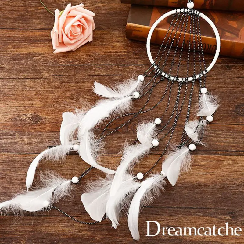dream catcher peacock feather wind chime for bedroom decor wall
