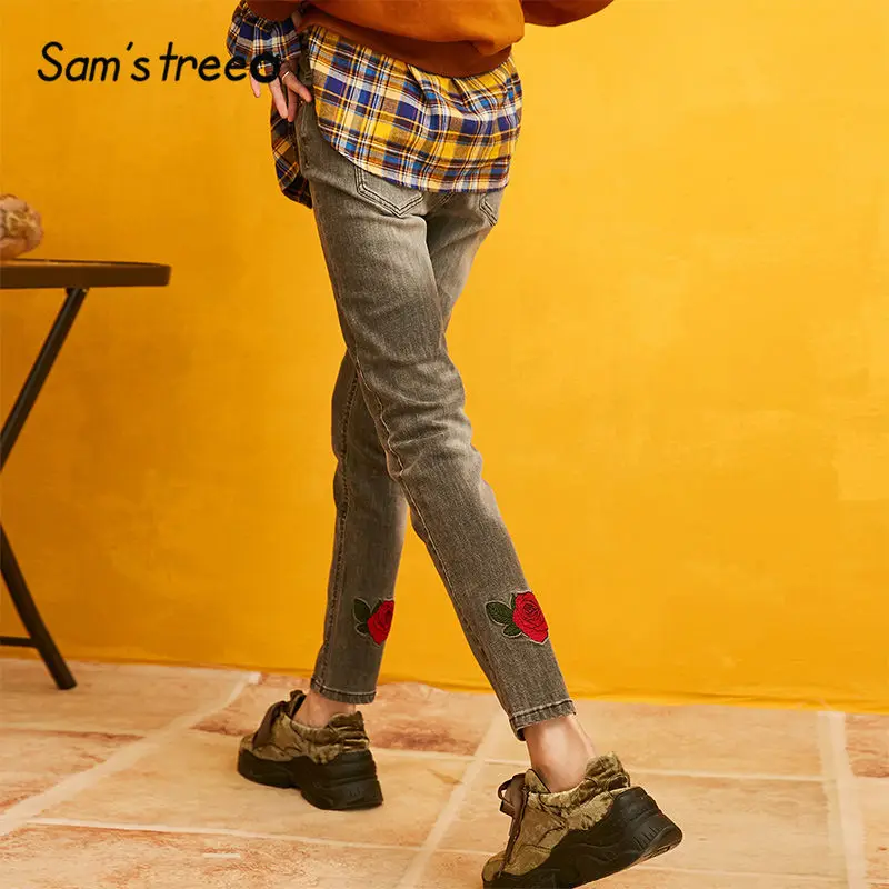 Samstree Black Washed Rose Embroidery Leg Jeans Women 2019 Winter New Fashion Elastic Skinny Office Ladies Denim Trousers
Samstree Black Washed Rose Embroidery Leg Jeans Women 2019 Winter New Fashion Elastic Skinny Office Ladies Denim Trousers