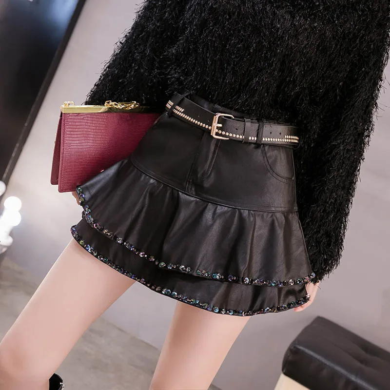 2019 Autumn Winter Sequin PU Leather Skirts Womens 2019 High Waist Mini Skirts Harajuku Plus Size Sexy Ladies Skirt jupe femm 
2019 Autumn Winter Sequin PU Leather Skirts Womens 2019 High Waist Mini Skirts Harajuku Plus Size Sexy Ladies Skirt jupe femm