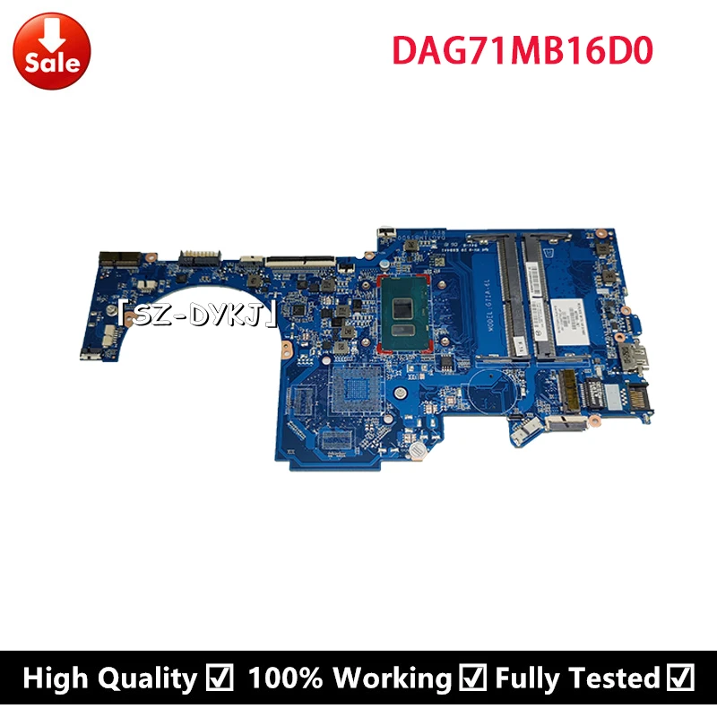 

For HP Pavilion 15-CC 14-BK Laptop Motherboard With I5-7200U CPU 927265-601 927265-001 L05533-001 DAG71MB16D0 Mainboard