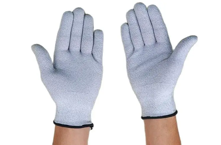 Фото Перчатки с защитой от излучения серебряные электромагнитные перчатки