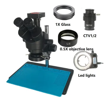 7X-45X Trinocular Stereo microscope 38MP HDMI USB digital microscopio Camera 0.5X Objective lens for Jewelry phone pcb repair
7X-45X Trinocular Stereo microscope 38MP HDMI USB digital microscopio Camera 0.5X Objective lens for Jewelry phone pcb repair
