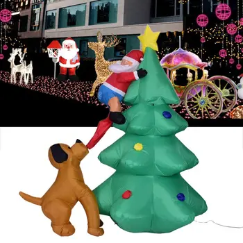 6 Foot Inflatable Christmas Santa Claus Climbing on Christmas Tree Chased by Dog Y1QB
6 Foot Inflatable Christmas Santa Claus Climbing on Christmas Tree Chased by Dog Y1QB