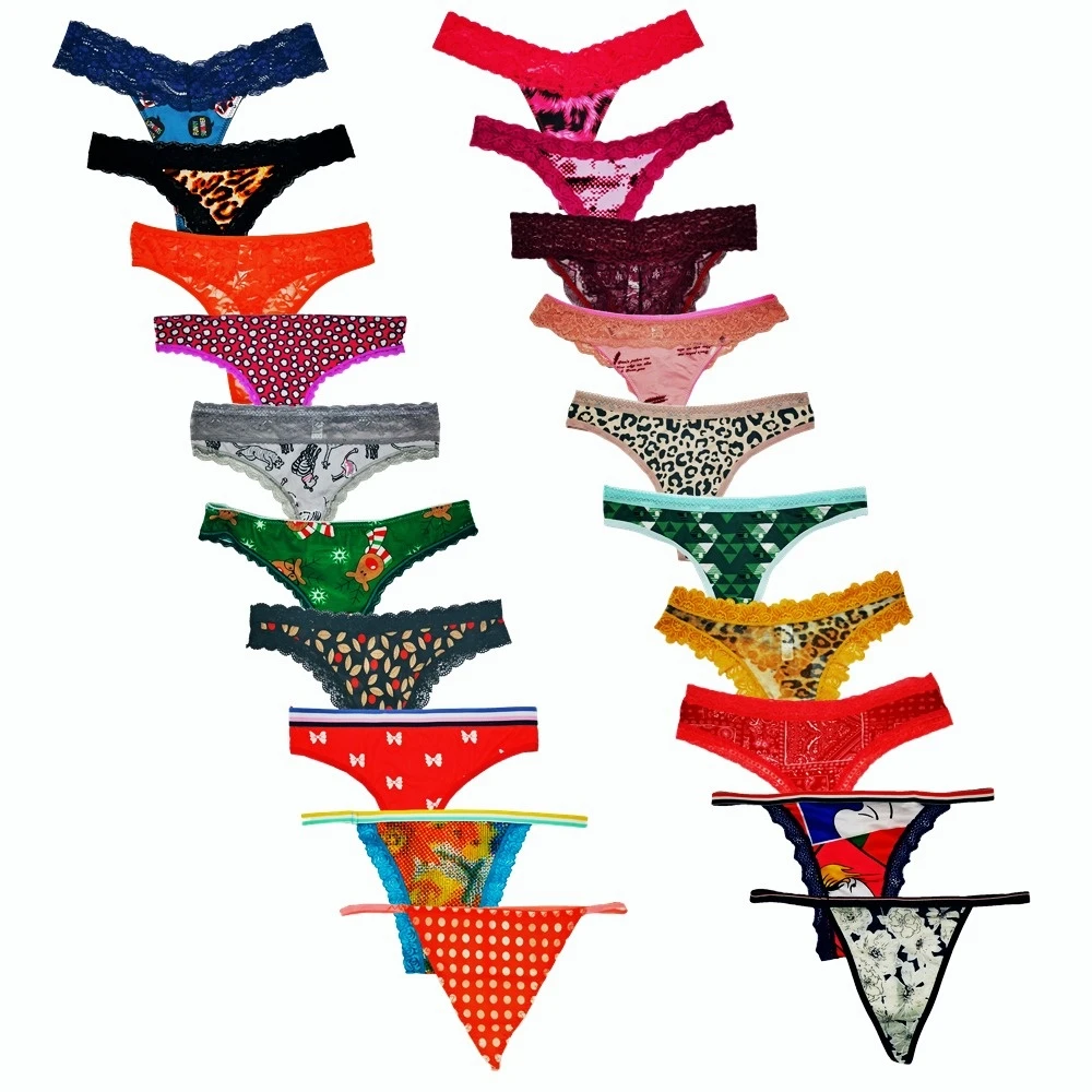 

Morvia Women Thongs G-Strings Underwear Panties Variety Pack 20 Pieces Assorted