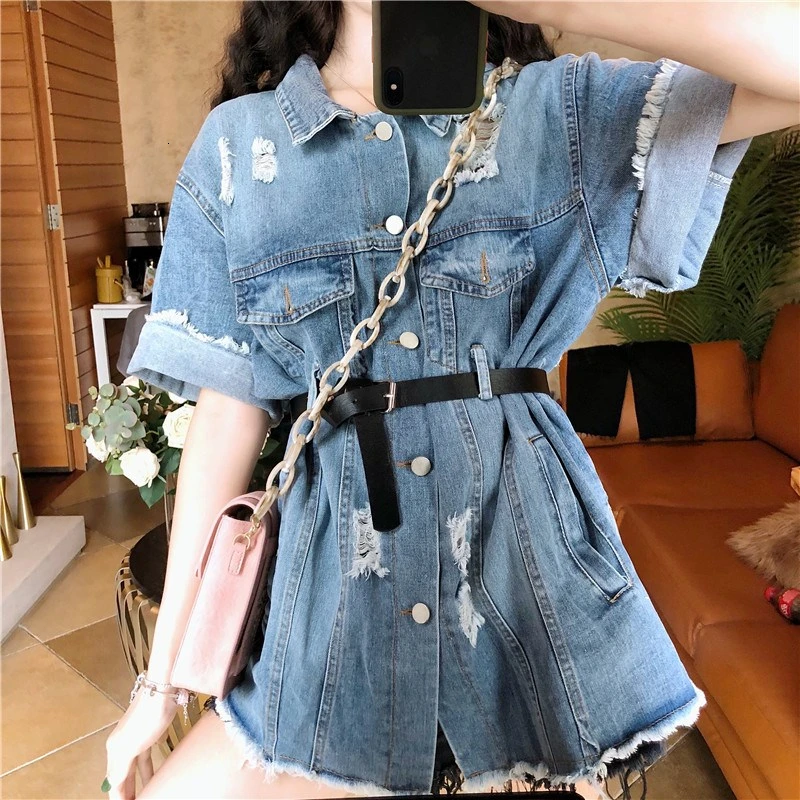 Summer spring Short Sleeve Loose Long Denim Coat Women Single Breasted Jeans Jacket women free with belt outwear NZY80
Summer spring Short Sleeve Loose Long Denim Coat Women Single Breasted Jeans Jacket women free with belt outwear NZY80