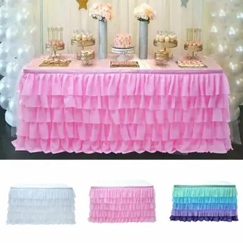 Tulle Ruffled Table Cloth Cover Party Wedding Catering Tableware Table Skirt Decoration for Rectangle Round Table 5-layer
Tulle Ruffled Table Cloth Cover Party Wedding Catering Tableware Table Skirt Decoration for Rectangle Round Table 5-layer