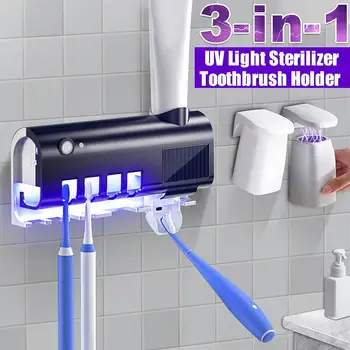 Ultraviolet Toothbrush Holder Sterilizer Automatic Toothpaste Dispenser Squeezer + 2 Magnetic Cups Bathroom Accessories Set
Ultraviolet Toothbrush Holder Sterilizer Automatic Toothpaste Dispenser Squeezer + 2 Magnetic Cups Bathroom Accessories Set