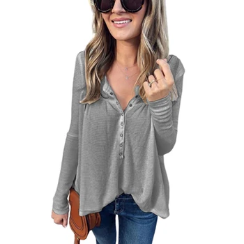 Women Solid Casual Retro Sexy V Neck Buttons Top Tees Ladies Loose Long Sleeve Plus Size S-3XL Bottoming T-shirt SJ4132E
Women Solid Casual Retro Sexy V Neck Buttons Top Tees Ladies Loose Long Sleeve Plus Size S-3XL Bottoming T-shirt SJ4132E