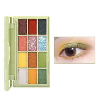 12-color Eyeshadow Waterproof Eye Makeup Green Eyeshadow Palette Cosmetics Diamond Sparkling Matte Eyeshadow New 
12-color Eyeshadow Waterproof Eye Makeup Green Eyeshadow Palette Cosmetics Diamond Sparkling Matte Eyeshadow New