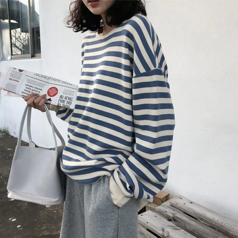 Hoodies Women Thin 2020 New Spring Autumn Korean Style Stripe Loose Large Simple Harajuku All-Match Clothing
Hoodies Women Thin 2020 New Spring Autumn Korean Style Stripe Loose Large Simple Harajuku All-Match Clothing