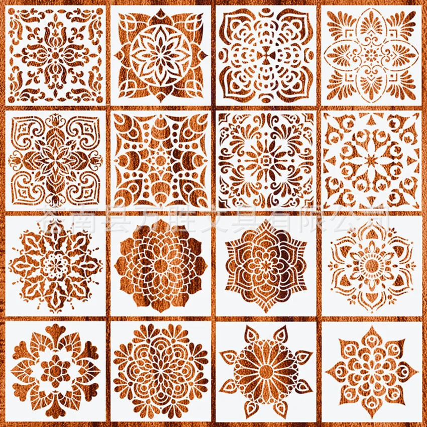 4Pcs 15X15 Mandala Stencils For Wood Tiles Fabric Wall Stencil Painting  Tools DIY Home Decoration Drawing