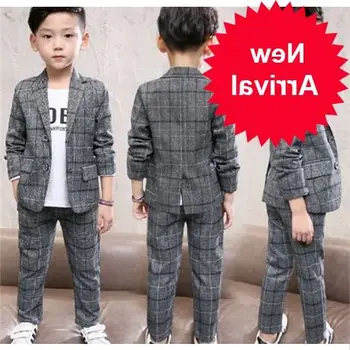 Boy 2 PCS Plaid Clothing Set Blazer + Pants Suit Children's Leisure Outfit 
Boy 2 PCS Plaid Clothing Set Blazer + Pants Suit Children's Leisure Outfit