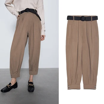 Za 2020 New Women Long Pants with High Wasit Harem Pant Solid England Casual Summer Ankle Length OL Trousers
Za 2020 New Women Long Pants with High Wasit Harem Pant Solid England Casual Summer Ankle Length OL Trousers