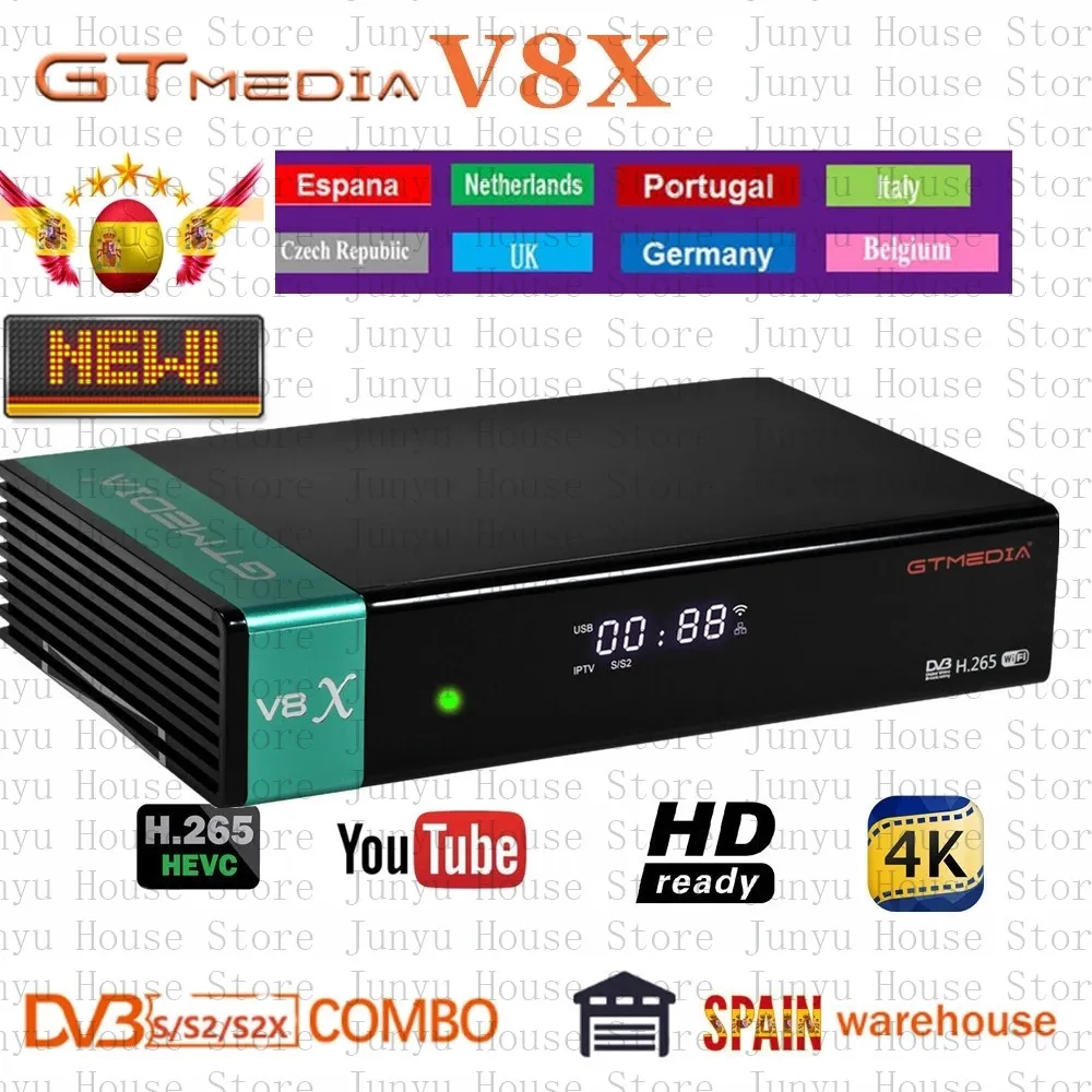 GTMedia V8X Satellite Receiver DVB-S/S2/S2X with LED Display WiFi Digital SAT tv receiver 1080P HD TV Box Satellite TV Receiver
GTMedia V8X Satellite Receiver DVB-S/S2/S2X with LED Display WiFi Digital SAT tv receiver 1080P HD TV Box Satellite TV Receiver