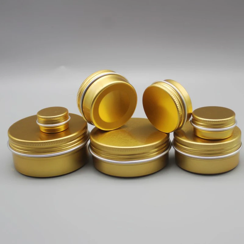 100pcs Hot 5g 10g 15g 30g 50g Golden DIY Skin Care Beauty Samples Jars Empty Aluminum Valentine's Day Gift Storage Box Tins
100pcs Hot 5g 10g 15g 30g 50g Golden DIY Skin Care Beauty Samples Jars Empty Aluminum Valentine's Day Gift Storage Box Tins