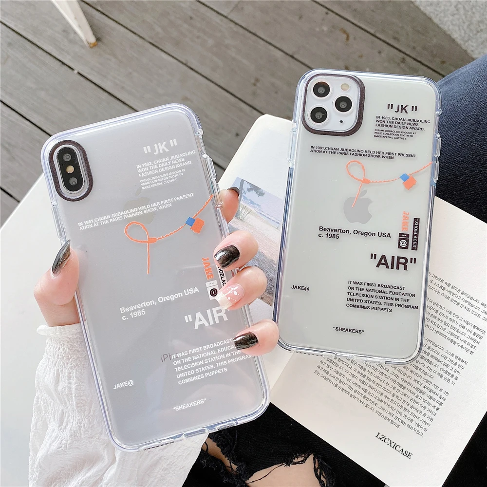 Hot Sports Tide brand sneakers Phone Case For iPhone 12 11 Pro X XR XS MAX 7 8 6 Plus INS letter label Clear Silicone Cover Capa
Hot Sports Tide brand sneakers Phone Case For iPhone 12 11 Pro X XR XS MAX 7 8 6 Plus INS letter label Clear Silicone Cover Capa