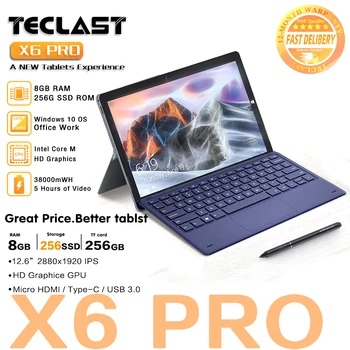 Teclast X6 Pro Tablet Netbook Windows 10 Intel Touch Screen 8GB RAM 256GB SSD 12.6" 2880*1920 FHD IPS USB3.0 2 in 1 Tablet PC
Teclast X6 Pro Tablet Netbook Windows 10 Intel Touch Screen 8GB RAM 256GB SSD 12.6" 2880*1920 FHD IPS USB3.0 2 in 1 Tablet PC