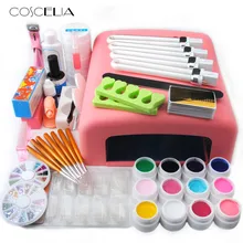 36 w lâmpada secador para unhas uv gel polonês prego kit falso ponta manicure extensão do prego ferramentas kit(China)