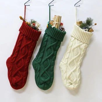 18in Large Christmas Stoking Knitting Socks Xmas Gift Holder Bags Rhombus Knitting Christmas Stoking Tree Home Shop Decoration
18in Large Christmas Stoking Knitting Socks Xmas Gift Holder Bags Rhombus Knitting Christmas Stoking Tree Home Shop Decoration